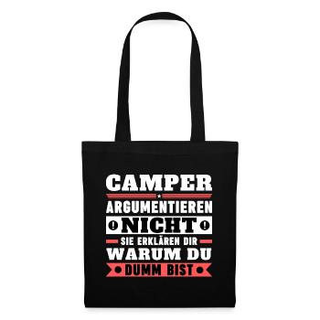 Les campeurs ne se disputent pas - Sac en tissu - noir - Devant
