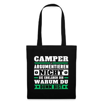 Les campeurs ne se disputent pas - Sac en tissu - noir - Devant