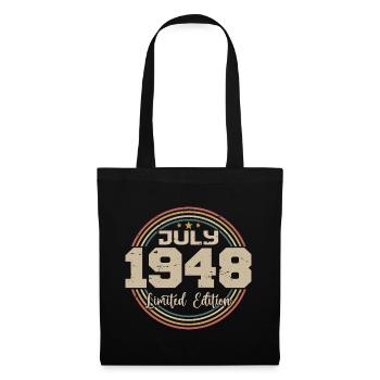 1948 Geburtstag Juli 1948 Geschenk Juli 1948 - Stoffbeutel - Schwarz - Vorne