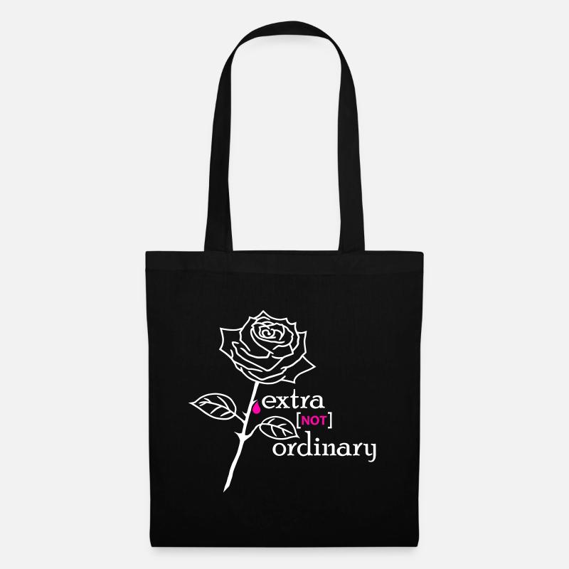 Rose extra (not) ordinary white - Tote Bag - black