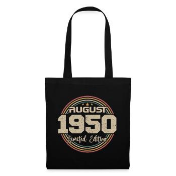 Vintage Born August 1950 Birthday Gift 1950 - Tote Bag - black - Front