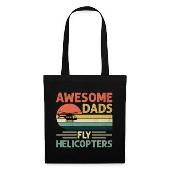 Awesome Dads Fly Helicopters Aviator Helicopter Pi - Tote Bag - black - Front