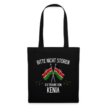 Bitte nicht stören ich träume von Kenia - Stoffbeutel - Schwarz - Vorne