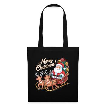 Santa Claus Reindeer Sleigh Merry Christmas - Tote Bag - black - Front