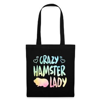 Crazy Hamster Lady Hamster Pet Animal Lover Hamste - Stoffbeutel - Schwarz - Vorne