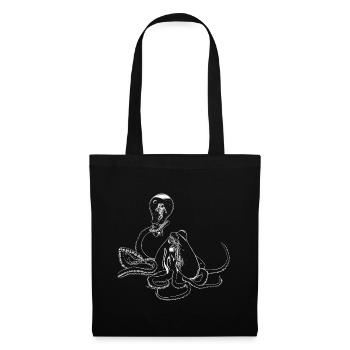 Surrealistisches Oktopus Artwork mit Astronaut - Stoffbeutel - Schwarz - Vorne