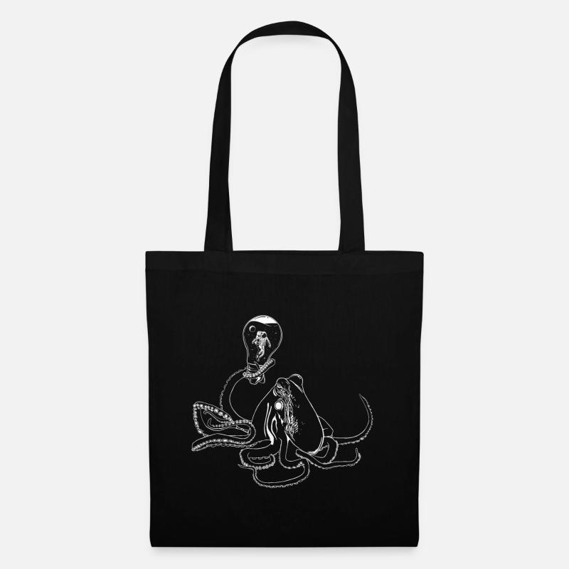 Surrealistic Octopus Artwork with Astronaut - Tote Bag - black