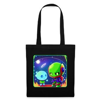 Extraterrestres mignons - Sac en tissu - noir - Devant