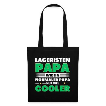 Lageristen Papa wie ein normaler nur viel cooler - Stoffbeutel - Schwarz - Vorne