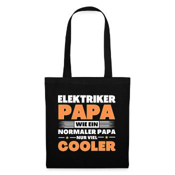 Elektriker Papa wie ein normaler nur viel cooler - Stoffbeutel - Schwarz - Vorne