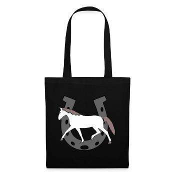 Horseshoe, Horse, Rider, Horses, Pony, White Horse, Mare - Tote Bag - black - Front