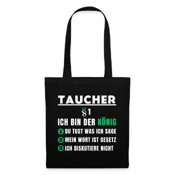 Cadeau de plongeur - Je suis le roi - Sac en tissu - noir - Devant