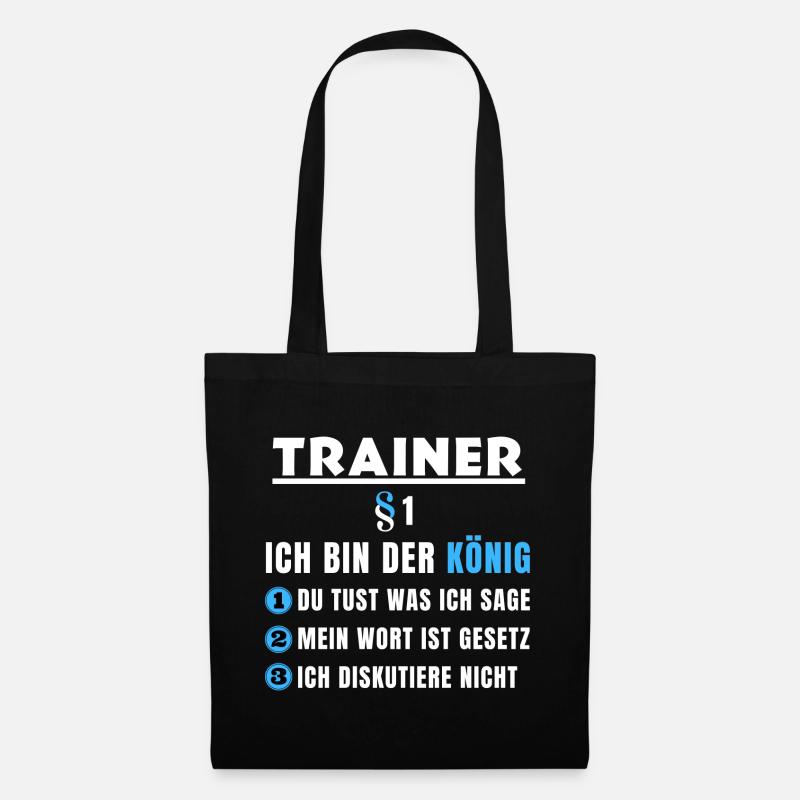 Trainer Geschenk - Ich bin der König - Stoffbeutel - Schwarz