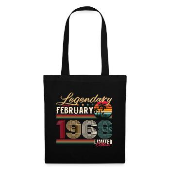 57ème anniversaire cadeau mari Original février 1968 - Sac en tissu - noir - Devant