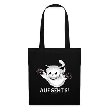 Kitty "Let's go!" young cat jumps - Tote Bag - black - Front