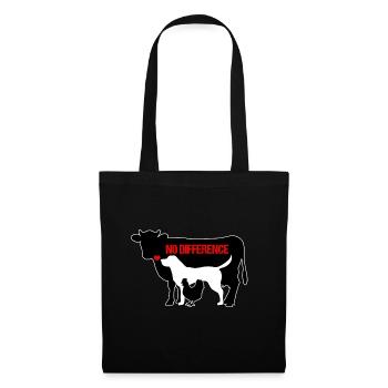 Chien vache poulets pas de différence animaux vegan cadeau - Sac en tissu - noir - Devant