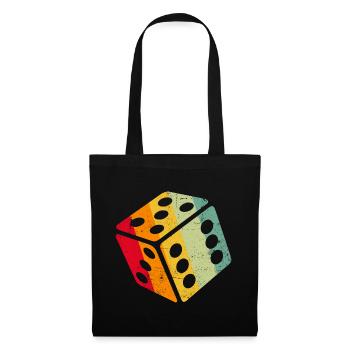 Retro Graphic Board Games Card Games Dice Game Nig - Stoffbeutel - Schwarz - Vorne