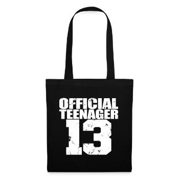 Adolescent officiel 13, cadeau cool 13e anniversaire - Sac en tissu - noir - Devant