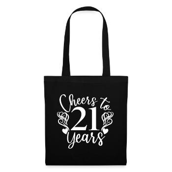 Prost auf 21 Jahre 21. Geburtstag - Stoffbeutel - Schwarz - Vorne