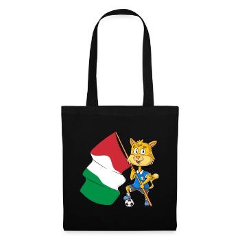 Chat fan italien - Sac en tissu - noir - Devant