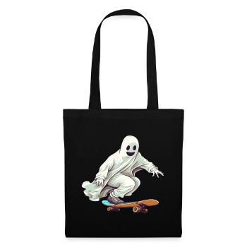 Funny Cartoon Comic style Ghost on his Skateboard - Tote Bag - black - Front