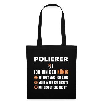 Polisseuse cadeau - je suis le roi - Sac en tissu - noir - Devant