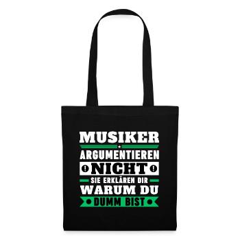 Les musiciens ne discutent pas - Sac en tissu - noir - Devant