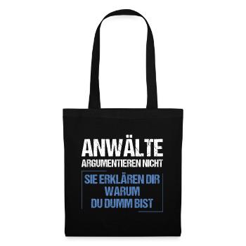 Les avocats ne discutent pas - Sac en tissu - noir - Devant