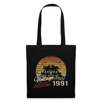Jahrgang 1991 Geburtstagsgeschenk 1991 Retro 1991 - Stoffbeutel - Schwarz - Vorne