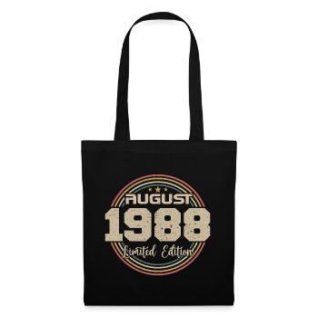 Millésime Né(e) Août 1988 Cadeau Anniversaire 1988 - Sac en tissu - noir - Devant