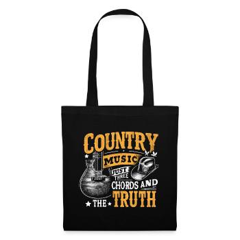 Country Music Just Three Chords And The Truth Song - Tote Bag - black - Front