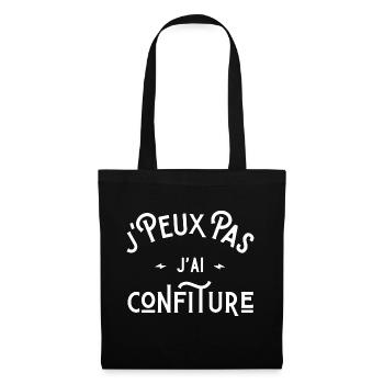 je peux pas j'ai confiture idée cadeau humour - Sac en tissu - noir - Devant