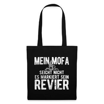 Mofa Seicht Nicht Markiert Sein Revier Mofa - Stoffbeutel - Schwarz - Vorne