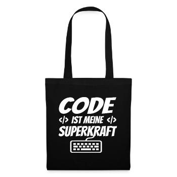 Code Ist Meine Superkraft Software Entwickler Code - Stoffbeutel - Schwarz - Vorne