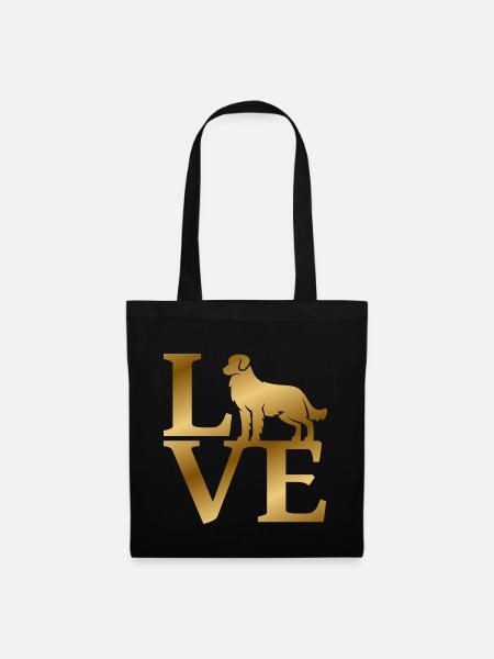 Love Golden Retriever - Stoffbeutel - Schwarz