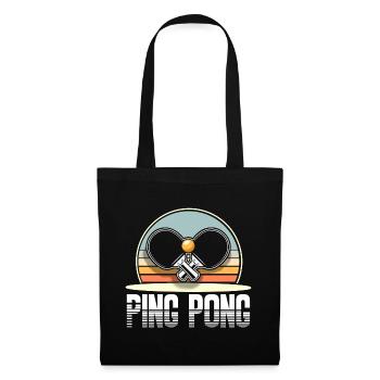 Tischtennis Ping Pong - Stoffbeutel - Schwarz - Vorne