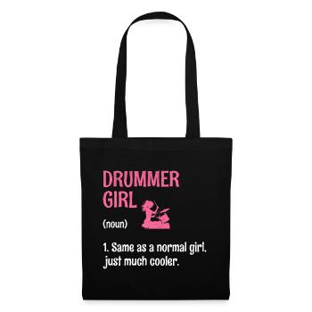 Drummer Girl Same As A Normal Girl Just Much Coole - Tote Bag - black - Front