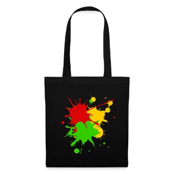 Reggae Farben Afrika Roots Flagge Farbspritzer - Stoffbeutel - Schwarz - Vorne