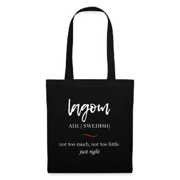 Cadeau de dicton suédois Lagom - Sac en tissu - noir - Devant