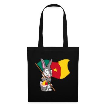 Kamerun Fan Hase - Stoffbeutel - Schwarz - Vorne