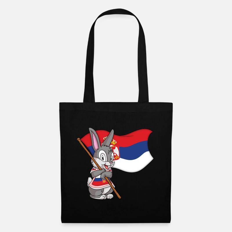 Serbien Hase - Stoffbeutel - Schwarz