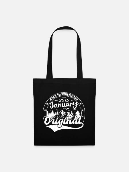 Januar 2015 Geburtstagsgeschenk Januar 2015 - Stoffbeutel - Schwarz
