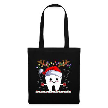 Dents Renne Noël Dentisterie Dentaire Dentistes - Sac en tissu - noir - Devant