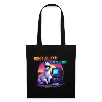 Don't Glitch my Vibe - Retro Gaming Alpaka - Stoffbeutel - Schwarz - Vorne