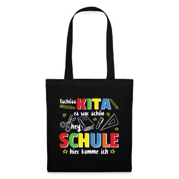 Kita Abschied Ich werde jetzt ein Schulkind - Stoffbeutel - Schwarz - Vorne