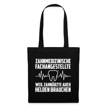 Zahnmedizinische Fachangestellte Zahnarztpraxis He - Stoffbeutel - Schwarz - Vorne