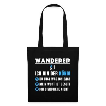 Cadeau de randonneur - Je suis le roi - Sac en tissu - noir - Devant