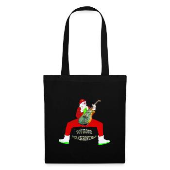 père Noël guitariste you rock for christmas - Sac en tissu - noir - Devant