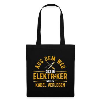 Elektriker Elektrik - Stoffbeutel - Schwarz - Vorne