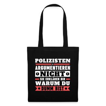 Les policiers ne discutent pas - Sac en tissu - noir - Devant
